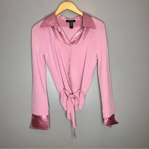 Ideogoly layered collard sweater